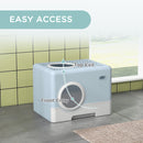 PawHut Enclosed Cat Litter Tray with Lid, Front Entry, Top Exit, Scoop