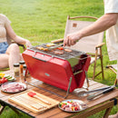 Outsunny Portable Mini Charcoal Barbecue Grill With Suitcase Shell, Red