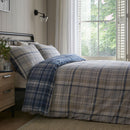 D & D Bennet Check Duvet Cover Set in Navy