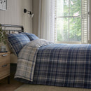D & D Bennet Check Duvet Cover Set in Navy