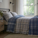 D & D Bennet Check Duvet Cover Set in Navy