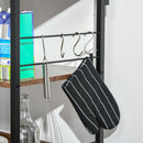 HOMCOM 4-Tier Baker's Rack with Storage, Microwave Stand with 4 Hooks
