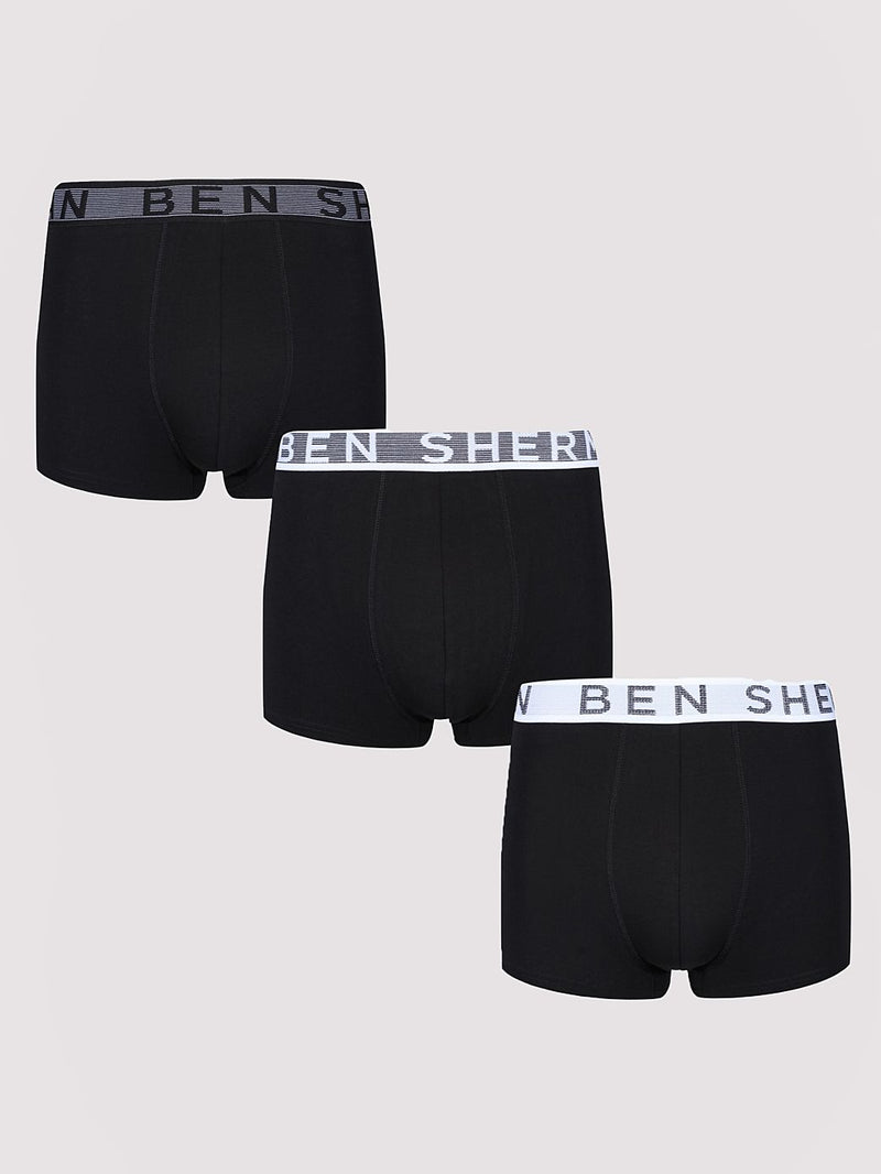 Ben Sherman Bray 3 Pack Trunks - Black