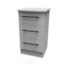 Harrow Ready Assembled 3 Drawer Bedside Cabinet in Dusk Grey