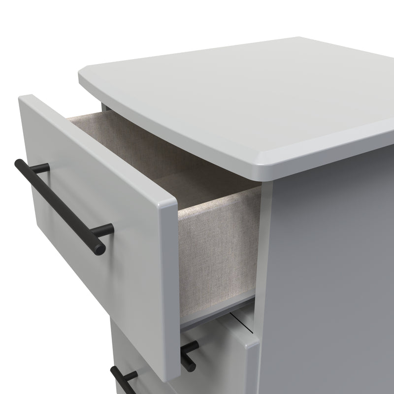 Harrow Ready Assembled 3 Drawer Bedside Cabinet in Dusk Grey