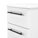 Harrow Ready Assembled 3 Drawer Bedside Cabinet in White Ash