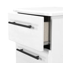 Harrow Ready Assembled 3 Drawer Bedside Cabinet in White Ash