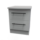 Harrow Ready Assembled 2 Drawer Bedside Cabinet in Dusk Grey