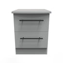 Harrow Ready Assembled 2 Drawer Bedside Cabinet in Dusk Grey