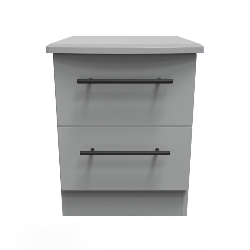 Harrow Ready Assembled 2 Drawer Bedside Cabinet in Dusk Grey