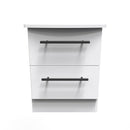 Harrow Ready Assembled 2 Drawer Bedside Cabinet in White Ash