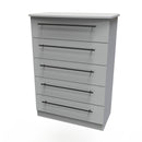 Harrow Ready Assembled 5 Drawer Chest in Dusk Grey