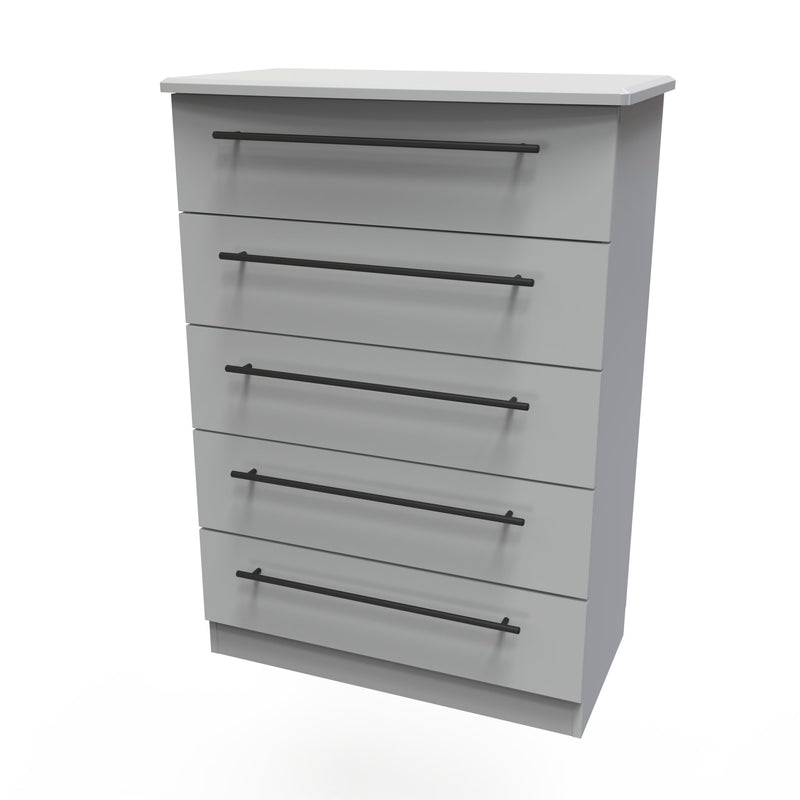Harrow Ready Assembled 5 Drawer Chest in Dusk Grey