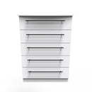 Harrow Ready Assembled 5 Drawer Chest in White Ash