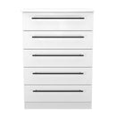 Harrow Ready Assembled 5 Drawer Chest in White Ash