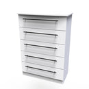 Harrow Ready Assembled 5 Drawer Chest in White Ash