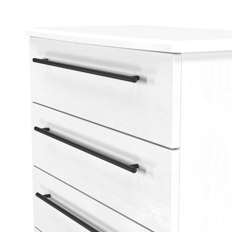 Harrow Ready Assembled 5 Drawer Chest in White Ash
