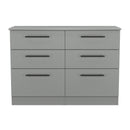 Harrow Ready Assembled 6 Drawer Wide Chest in Dusk Grey