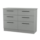Harrow Ready Assembled 6 Drawer Wide Chest in Dusk Grey