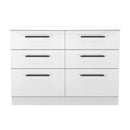 Harrow Ready Assembled 6 Drawer Wide Chest in White Ash