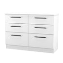 Harrow Ready Assembled 6 Drawer Wide Chest in White Ash