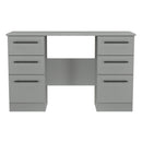 Harrow Ready Assembled Double Pedestal Desk in Dusk Grey