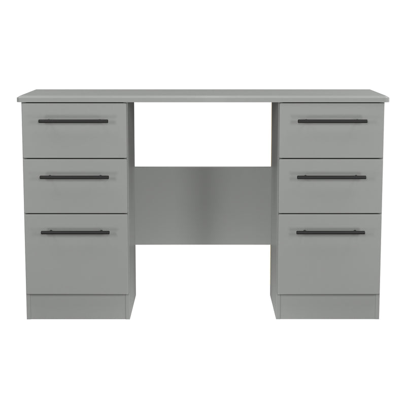 Harrow Ready Assembled Double Pedestal Desk in Dusk Grey