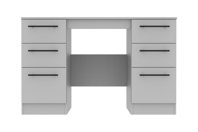 Harrow Ready Assembled Double Pedestal Desk in Dusk Grey