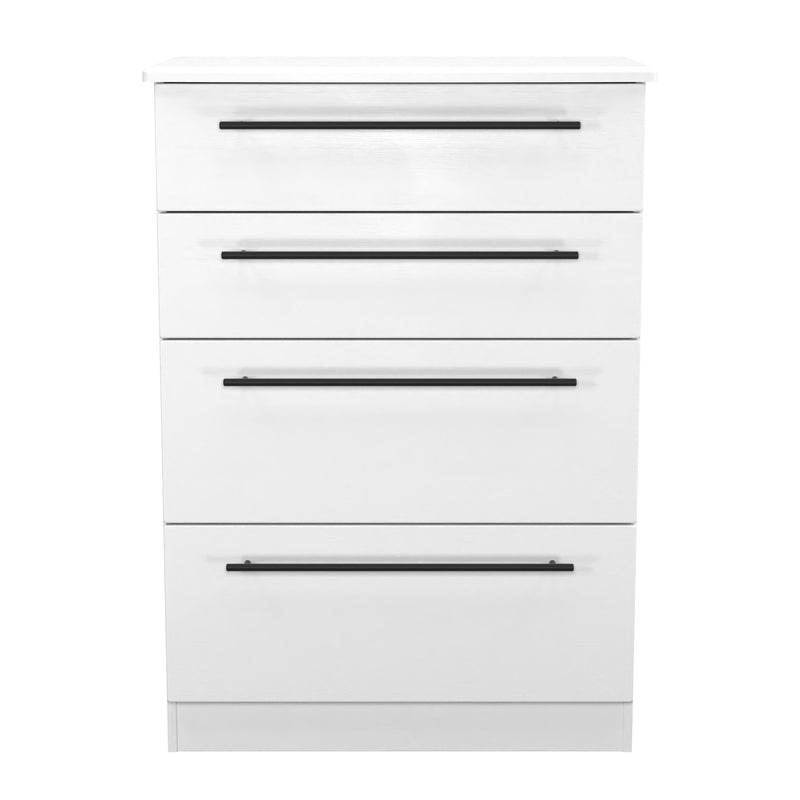 Harrow Ready Assembled 4 Drawer Deep Chest in White Ash