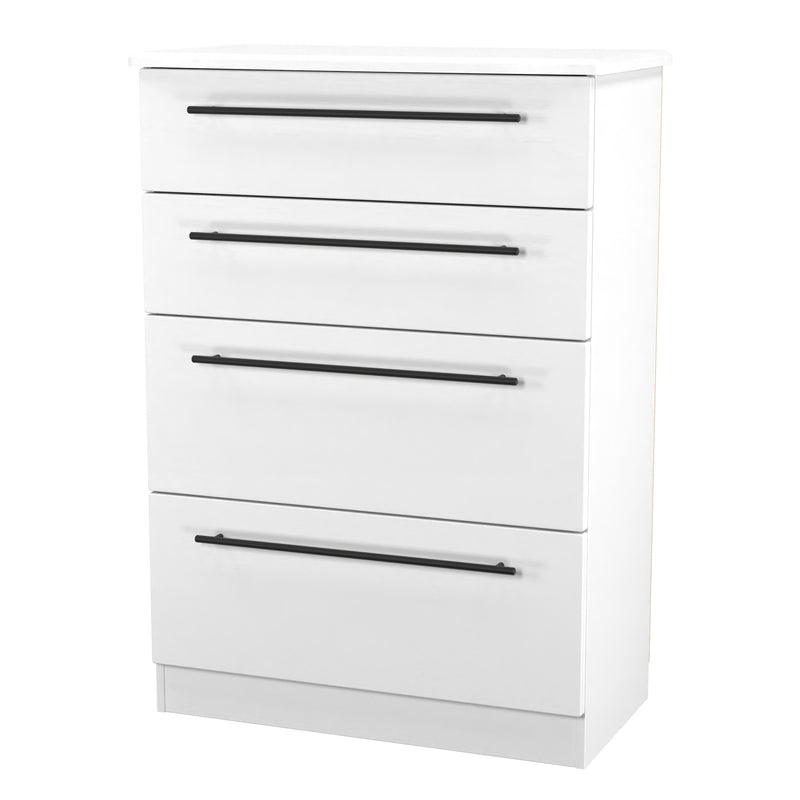 Harrow Ready Assembled 4 Drawer Deep Chest in White Ash