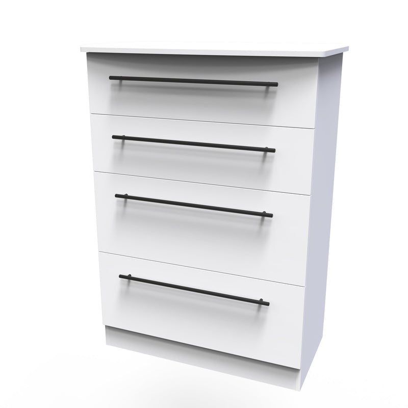 Harrow Ready Assembled 4 Drawer Deep Chest in White Ash