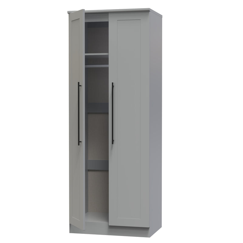 Harrow Ready Assembled 2 Door Wardrobe in Dusk Grey