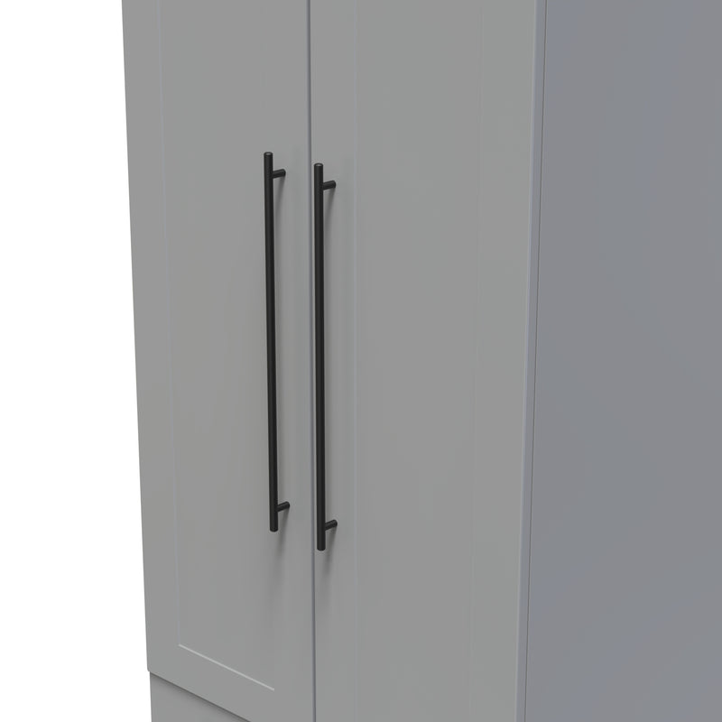 Harrow Ready Assembled 2 Door 2 Drawer Wardrobe in Dusk Grey