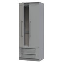 Harrow Ready Assembled 2 Door 2 Drawer Wardrobe in Dusk Grey