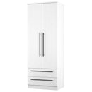 Harrow Ready Assembled 2 Door 2 Drawer Wardrobe in White Ash