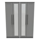 Harrow Ready Assembled Tall 4 Door 2 Centre Mirrors in Dusk Grey
