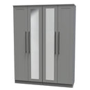 Harrow Ready Assembled Tall 4 Door 2 Centre Mirrors in Dusk Grey