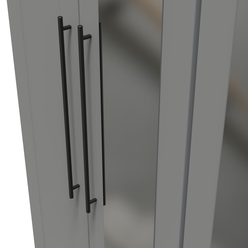 Harrow Ready Assembled Tall 4 Door 2 Centre Mirrors in Dusk Grey