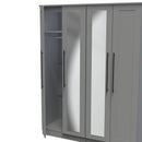 Harrow Ready Assembled Tall 4 Door 2 Centre Mirrors in Dusk Grey