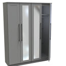 Harrow Ready Assembled Tall 4 Door 2 Centre Mirrors in Dusk Grey