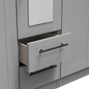 Harrow Ready Assembled Tall 5 Door 2 Drawer 1 Mirror Wardrobe in Dusk Grey
