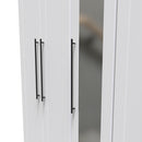 Harrow Ready Assembled Tall 5 Door 2 Drawer 1 Mirror Wardrobe in White Ash