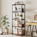 HOMCOM Industrial Bookshelf, Freestanding Bookcase, Rustic Brown and Black