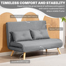 HOMCOM Click Clack Sofa Bed, 2 Seater Bed Settee for Living Room