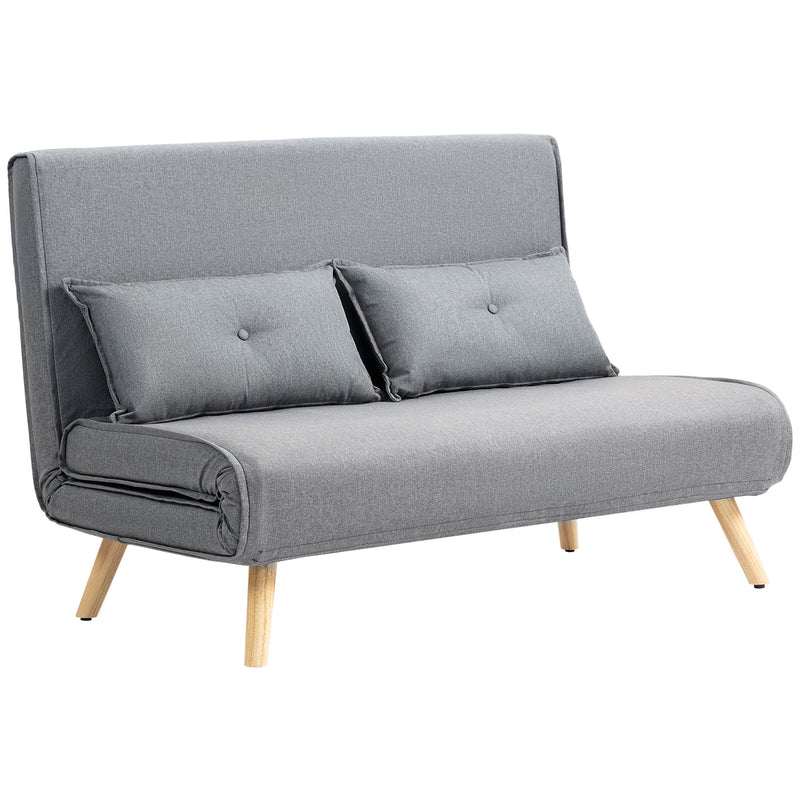HOMCOM Click Clack Sofa Bed, 2 Seater Bed Settee for Living Room