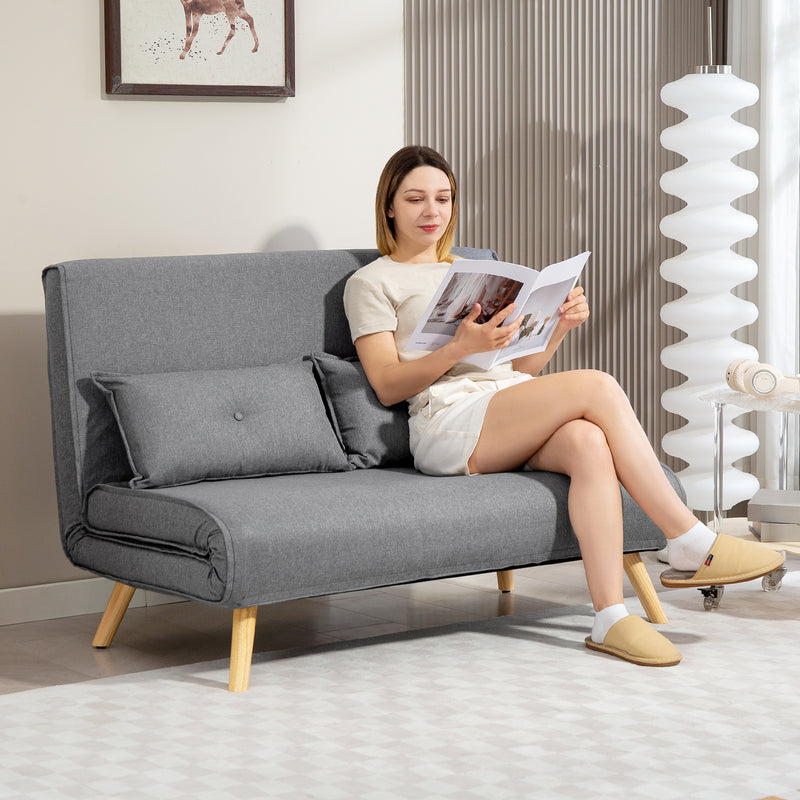 HOMCOM Click Clack Sofa Bed, 2 Seater Bed Settee for Living Room