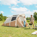 Outsunny Inflatable Camping Tent W/ Air Pump, 2-3 Person Blow Up Tent, Khaki