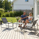 Outsunny Garden Sofa Set With Loveseat, 2 Armchairs, Tempered Glass Table