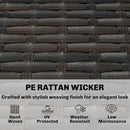 Outsunny Rattan Garden Sofa With Cushioned Wide Seats Brown