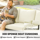 Outsunny Rattan Garden Sofa With Cushioned Wide Seats Brown